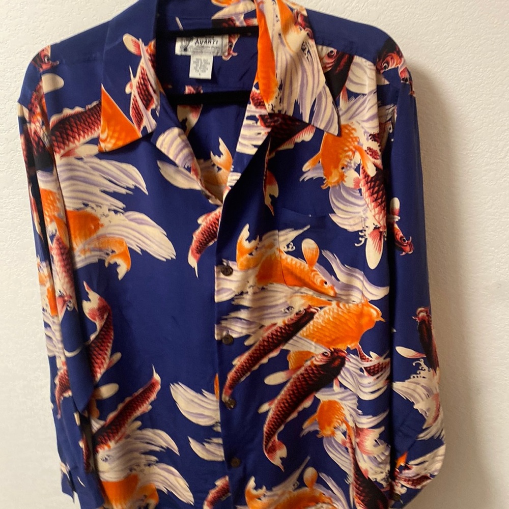 Avanti, 100% Koi long sleeve Hawaiian shirt